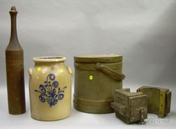 Group of Country Woodenware and Stoneware